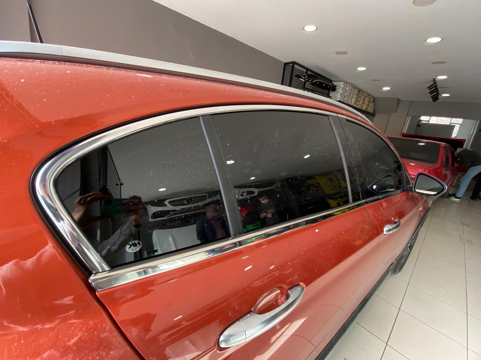 Fiat Egea Cross Krom Üst Cam Çerçevesi 4 Parça 2020 ve Sonrası